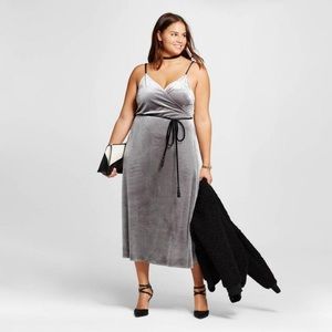 Who What Wear velvet slip dress